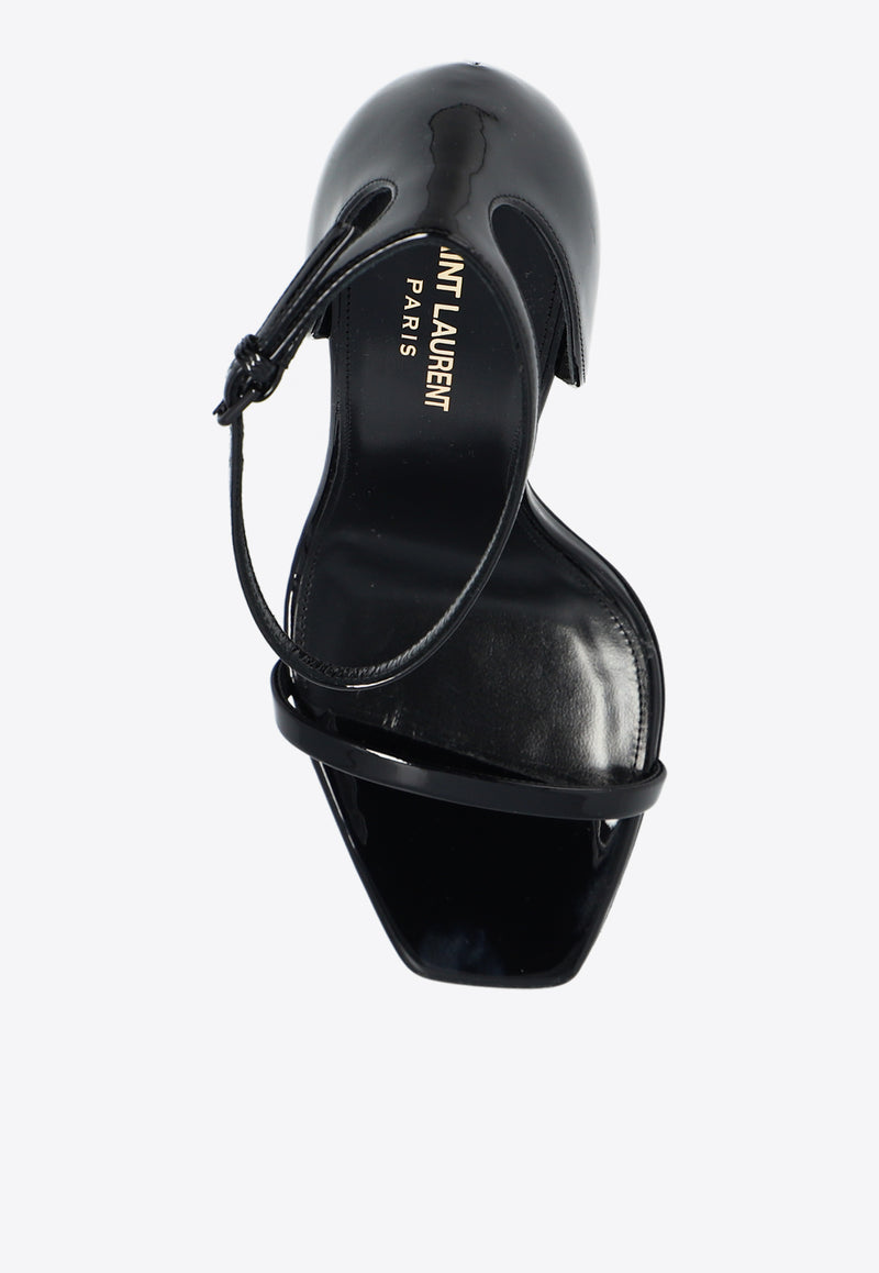 Saint Laurent Opyum 110 Patent Leather Sandals Black 557662 1TV1A-1000