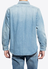 Saint Laurent Oversized Long-Sleeved Denim Shirt Blue 604792 Y18UA-4176