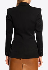 Saint Laurent Double-Breasted Wool Tuxedo Blazer Black 775635 Y7E63-1000