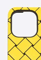 Bottega Veneta iPhone 14 Pro Intrecciato Rubber Case Yellow 733842 V3UX0-3354