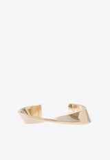 Saint Laurent Swirl Brass Cuff Bracelet Silver 775876 Y1500-8045
