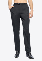 Saint Laurent Grain De Poudre High-Waist Tuxedo Pants Black 777361 Y7E63-1000