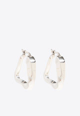 Bottega Veneta Small Twist Triangle Hoop Earrings Silver 775179 V5070-8117