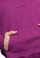 Saint Laurent Logo Embroidered Hoodie Purple 773358 Y36SW-5550