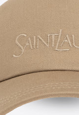 Saint Laurent Logo Embroidered Baseball Cap Beige 778063 3YP19-9700