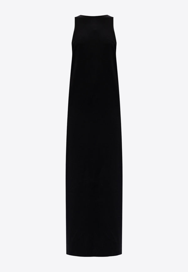 Saint Laurent Back-Tie Satin Crepe Dress Black 774959 Y3H12-1000