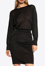 Saint Laurent Backless Knitted Mini Dress Black 776019 Y76LT-1000