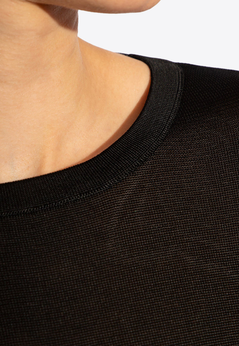 Saint Laurent Backless Knitted Mini Dress Black 776019 Y76LT-1000