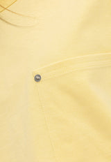 Bottega Veneta V Pocket Cropped T-shirt Yellow 777597 VKLZ0-7361