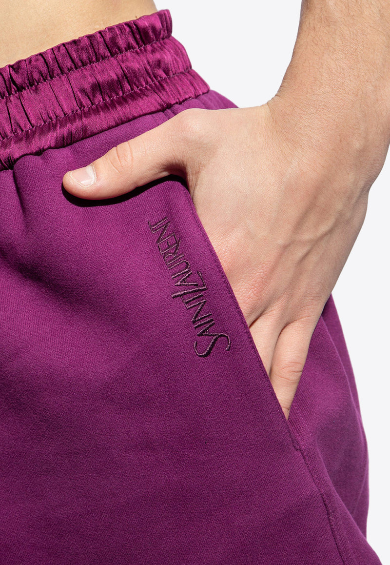 Saint Laurent Logo Fleece Track Pants Purple 778059 Y36SW-5550