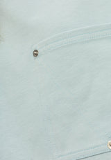 Bottega Veneta V Pocket Cropped T-shirt Light Blue 777597 VKLZ0-4056