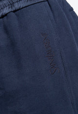 Saint Laurent Logo Fleece Track Pants Navy 778059 Y36SW-4140