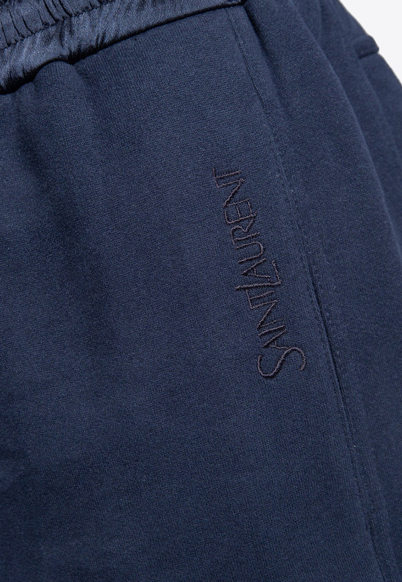 Saint Laurent Logo Fleece Track Pants Navy 778059 Y36SW-4140