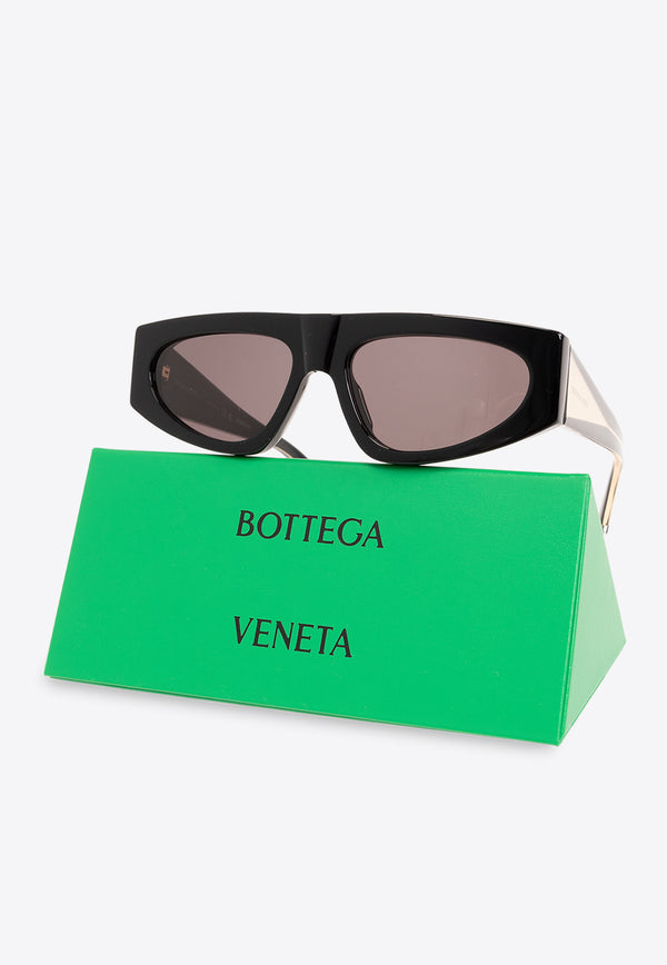 Bottega Veneta Rectangular Logo Sunglasses Gray 779438 VBL80-1338