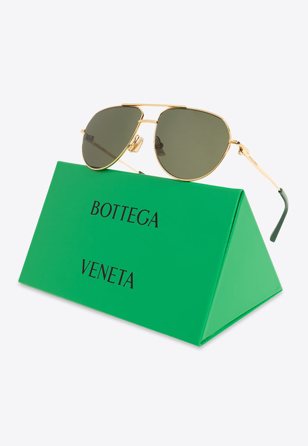 Bottega Veneta Split Aviator Sunglasses Green 779507 V4450-8045