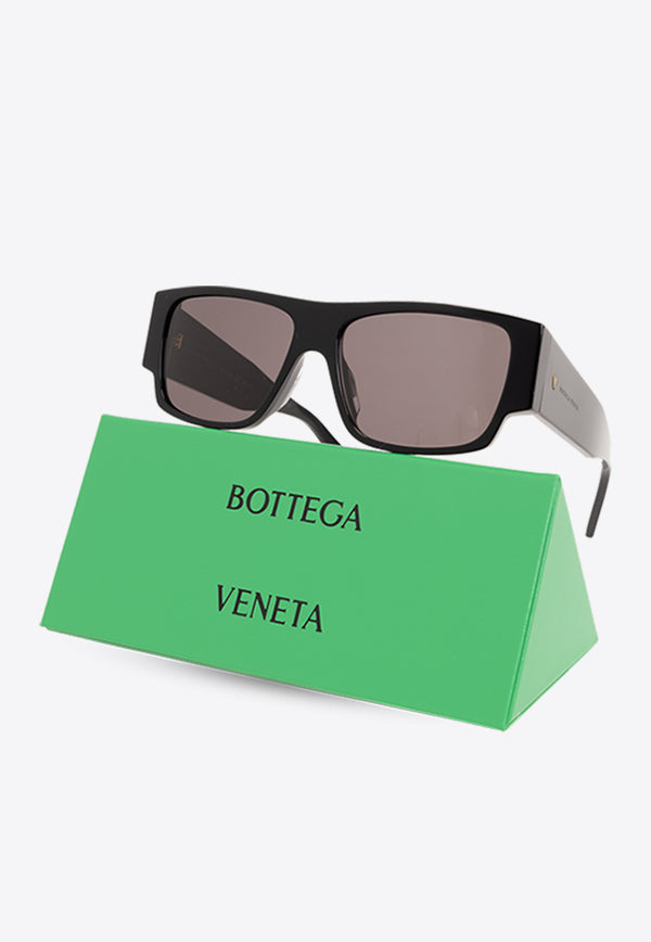 Bottega Veneta Upside-Down Logo Rectangular Sunglasses Gray 779514 V2Q30-1049