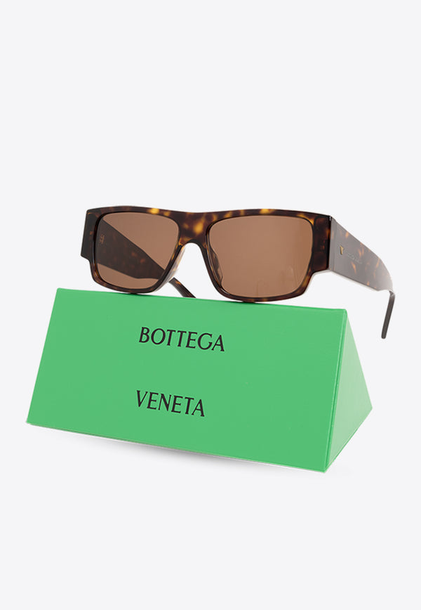 Bottega Veneta Upside-Down Logo Rectangular Sunglasses Brown 779514 V2Q30-2819