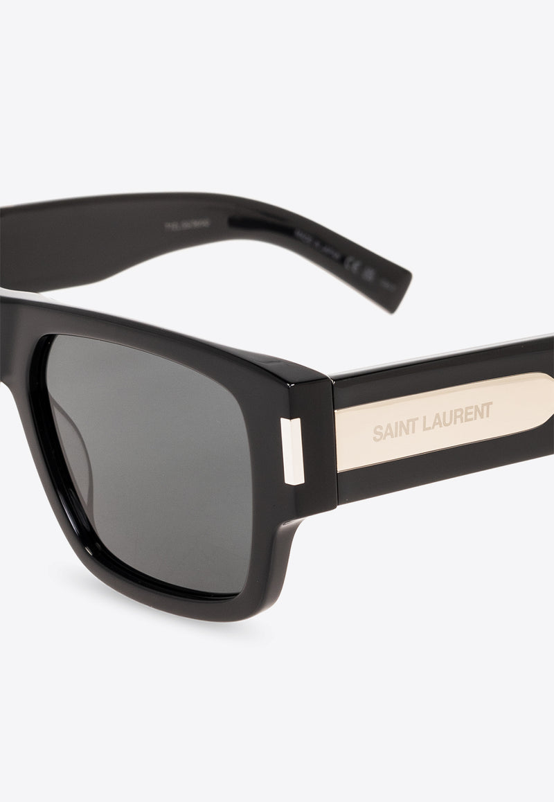 Saint Laurent Flat-Top Rectangular Sunglasses Gray 779803 Y9960-1033