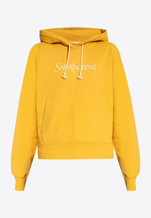 Saint Laurent Logo Embroidered Oversized Hoodie Yellow 779611 Y36SW-7290