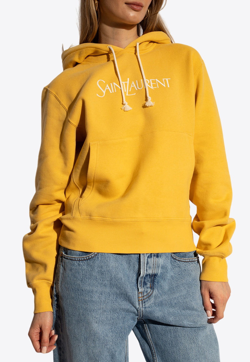 Saint Laurent Logo Embroidered Oversized Hoodie Yellow 779611 Y36SW-7290