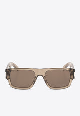 Saint Laurent Flat-Top Rectangular Sunglasses Gray 779803 Y9960-2710