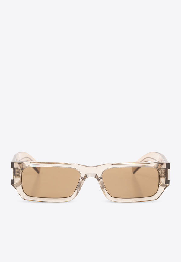 Saint Laurent Acetate Rectangular Sunglasses Brown 779820 Y9960-9307