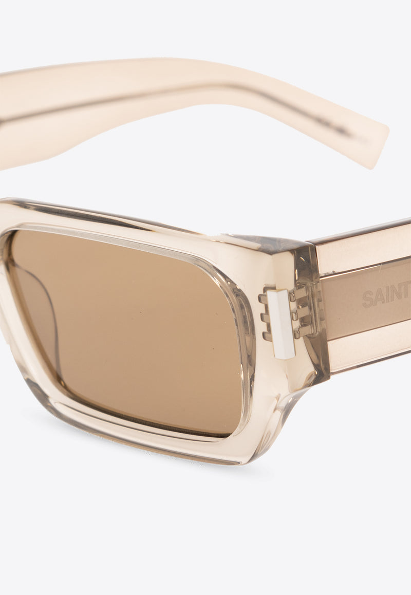 Saint Laurent Acetate Rectangular Sunglasses Brown 779820 Y9960-9307