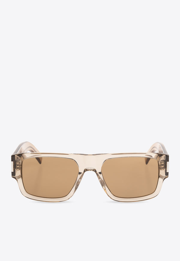 Saint Laurent Flat-Top Rectangular Sunglasses Brown 779803 Y9960-9307