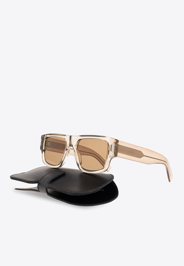 Saint Laurent Flat-Top Rectangular Sunglasses Brown 779803 Y9960-9307