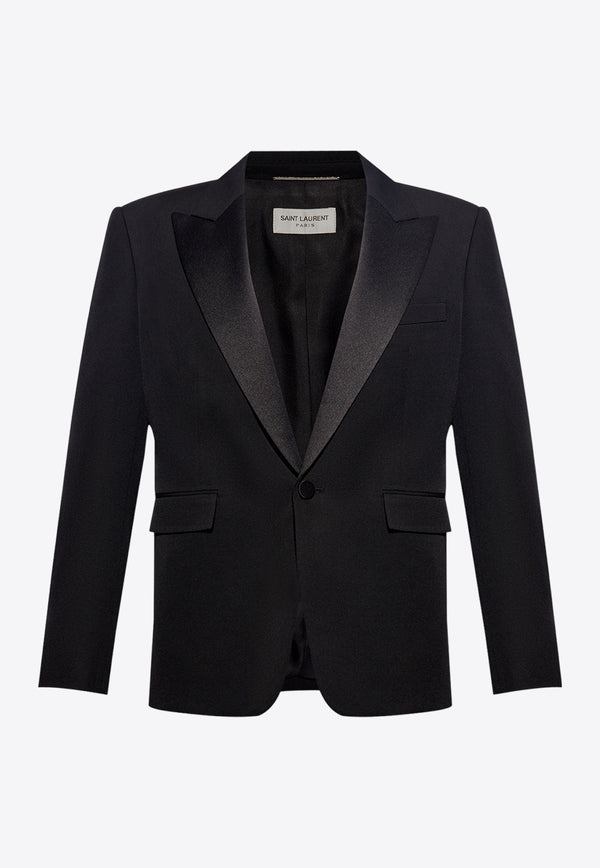 Saint Laurent Single-Breasted Wool Tuxedo Blazer Black 780354 Y512W-1000