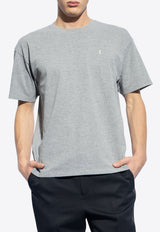 Saint Laurent Cassandre Embroidered Crewneck T-shirt Gray 781566 Y37HC-1482