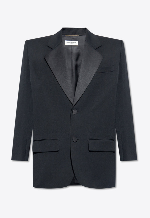 Saint Laurent Single-Breasted Wool Tuxedo Blazer Black 782775 Y7E63-1000