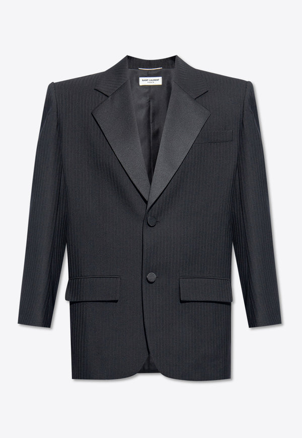 Saint Laurent Oversized Raised-Stripe Tuxedo Blazer Black 782775 Y1I69-1000