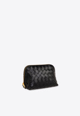 Bottega Veneta Intrecciato Leather Pouch Bag  Black 785976 V3IV0-8425
