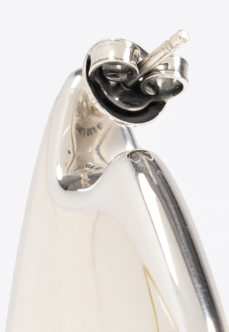 Bottega Veneta Small Fin Geometric Drop Earrings Silver 786204 V5070-8117