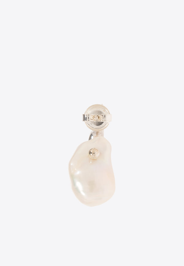 Bottega Veneta Single Pearl Earring White 792259 V721C-9000