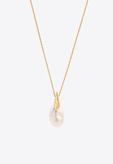 Bottega Veneta Baroque Pearl Pendant Necklace White 789586 V721A-9000