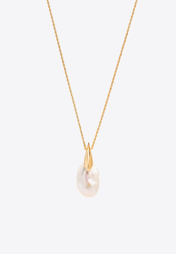 Bottega Veneta Baroque Pearl Pendant Necklace White 789586 V721A-9000