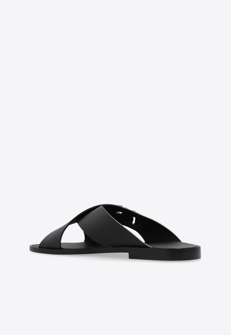 Dolce & Gabbana DG Light Calfskin Sandals Black A80440 AO602-80999