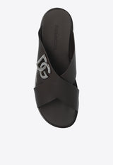 Dolce & Gabbana DG Light Calfskin Sandals Brown A80440 AO602-8H042