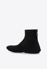 Dolce & Gabbana DG Logo Stretch Knit Ankle Boots Black A60590 AT397-80999