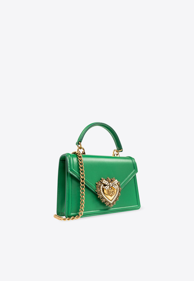Dolce & Gabbana Small Devotion Leather Top Handle Bag Green BB6711 AV893-87192