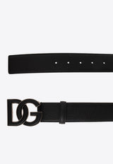 Dolce & Gabbana DG Buckle Leather Belt Black BC4675 AT489-80999