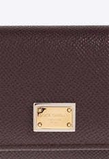 Dolce & Gabbana Logo Plaque Dauphine Leather Wallet Purple BI0770 A1001-8M073