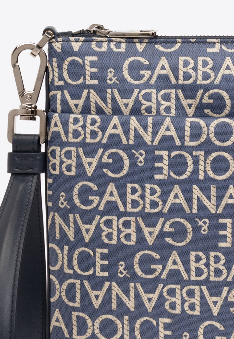 Dolce & Gabbana Coated Jacquard Clutch Bag Blue BP3294 AJ705-8L625