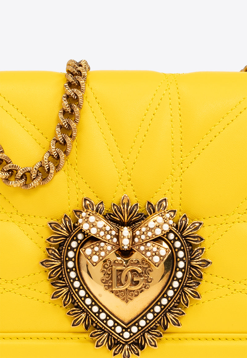 Dolce & Gabbana Medium Devotion Crossbody Bag Yellow BB7158 AW437-8M183