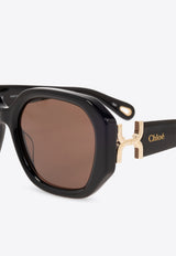 Chloé Marcie Square-Framed Sunglasses Gray CH0236S 0-001