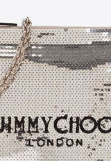 Jimmy Choo Callie Sequin Embellished Shoulder Bag Silver CALLIE SHOULDER AKH-SILVER BLACK SILVER