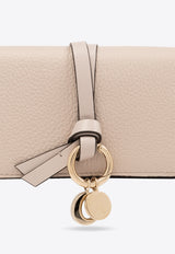 Chloé Logo Charm Tri-Fold Leather Wallet Pink CHC21WP015 F57-084