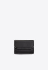 Chloé Alphabet Charm Tri-Fold Leather Wallet Black CHC21WP946 F57-001